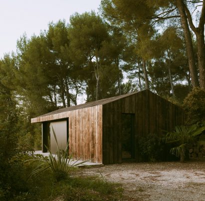Wooden exterior of Pine Nut Cabane