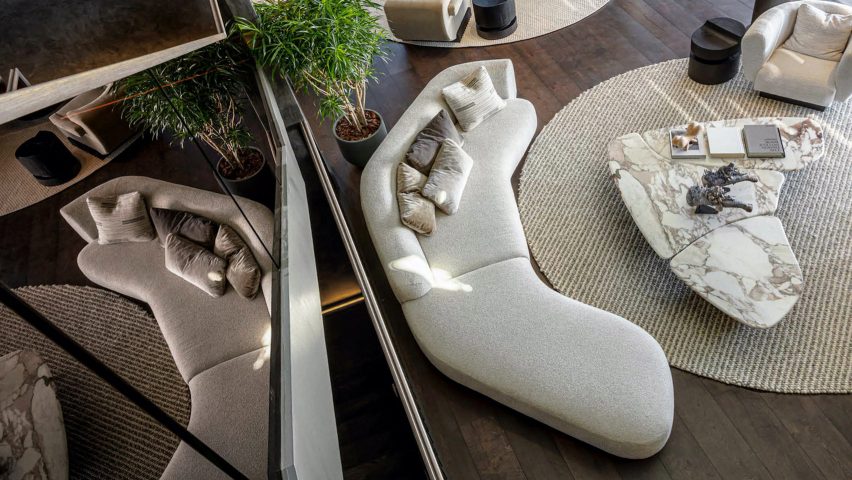 Repose sofa by OKHA via Twentieth gallery
