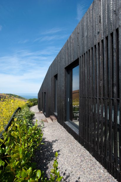 Close up image of the timber cladding at Rockham House