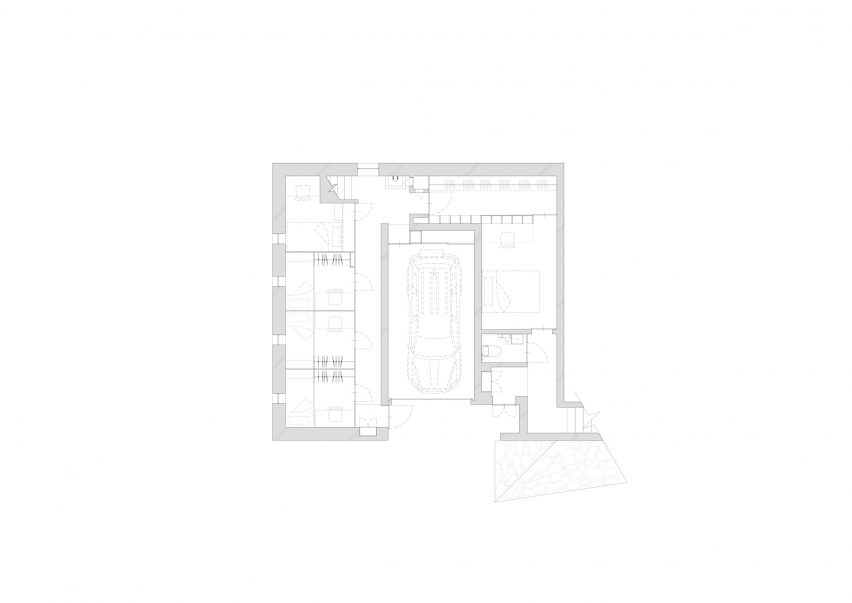 Basement floor plan of Takamine-cho House