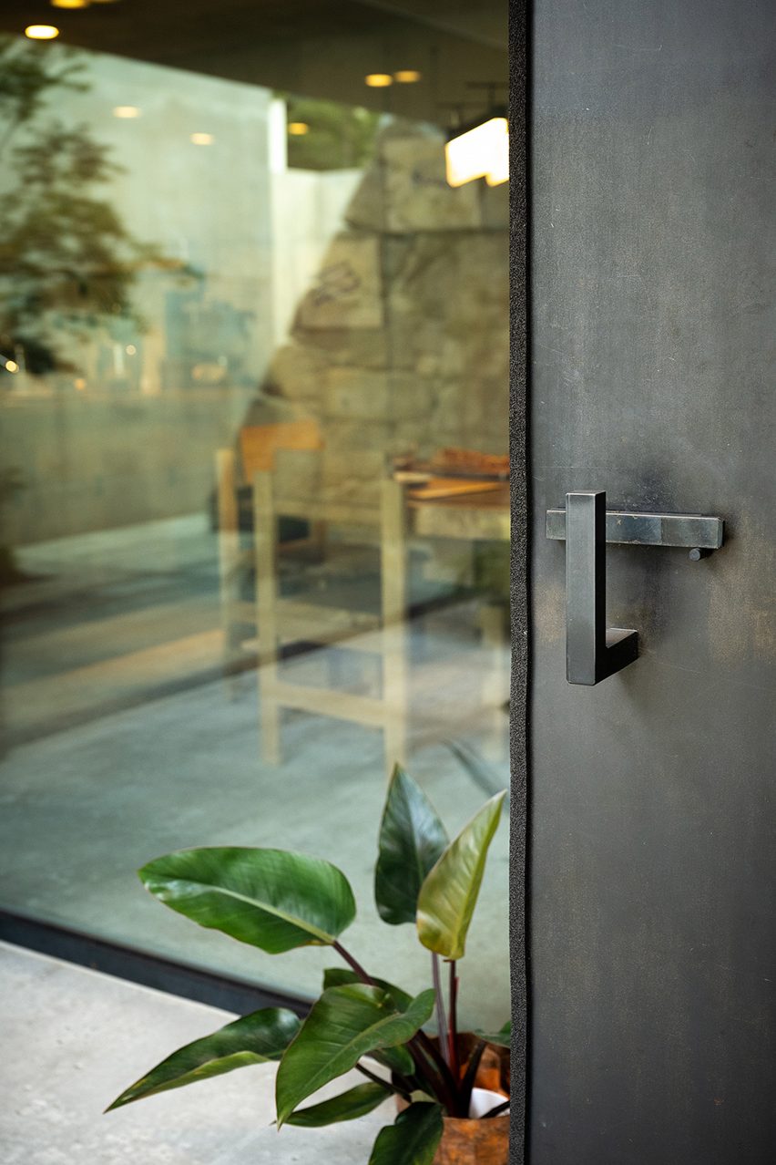 Black iron door