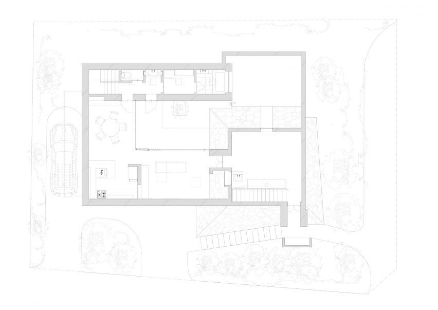 Ground floor plan of Takamine-cho House