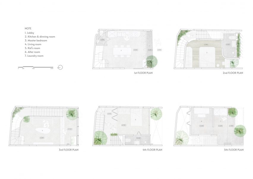 Floor plans, TH House by ODDO Architects