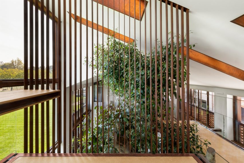 Weathered steel bannister