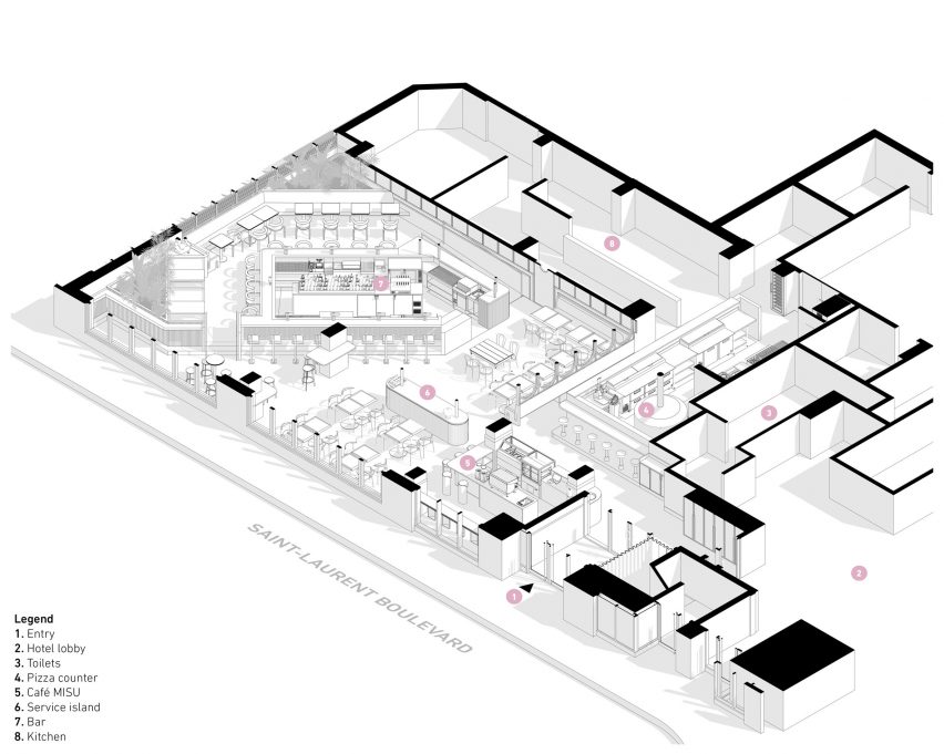 Tiramisu axonometric view