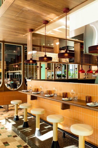 Tiramisu tiled walls