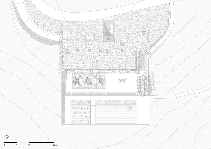 Roof plan of Villa Aa by CF Møller Architects