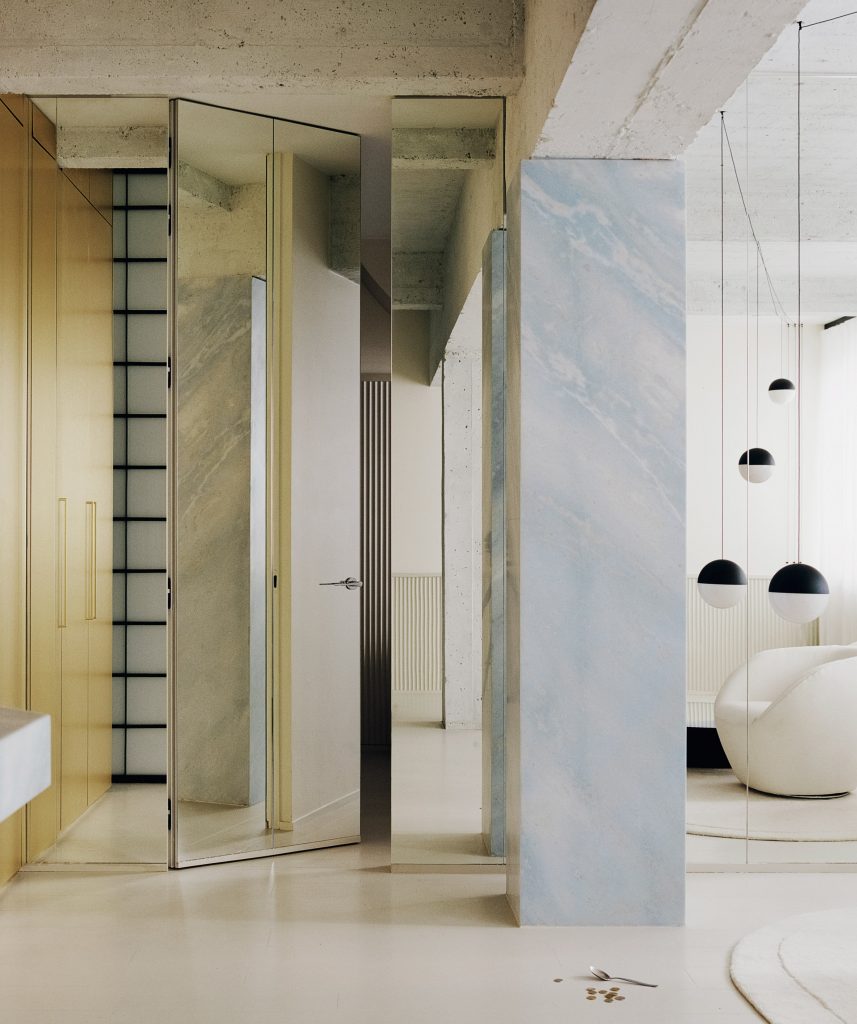 Interiors of The Whale apartment in Paris designed by Clément Lesnoff-Rocard