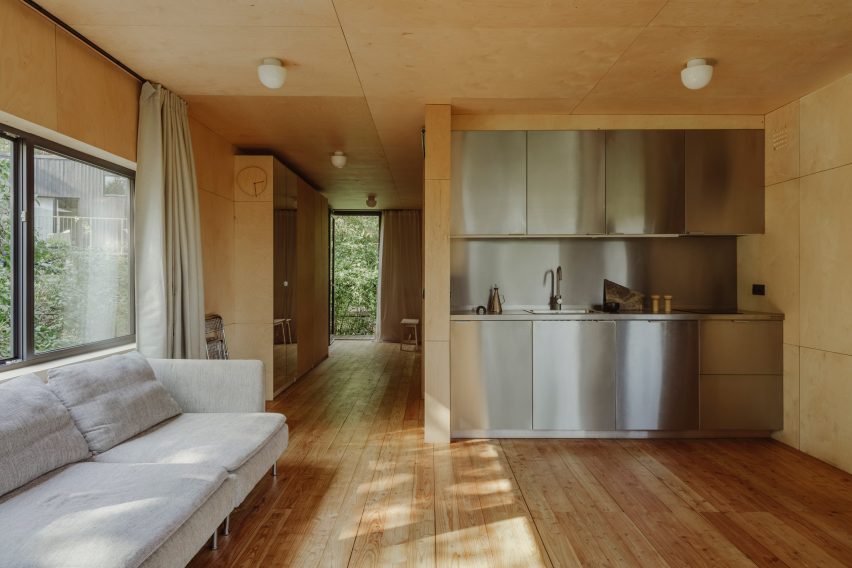 Portable Cabin is a shipping container home that was designed by Wiercinski Studio