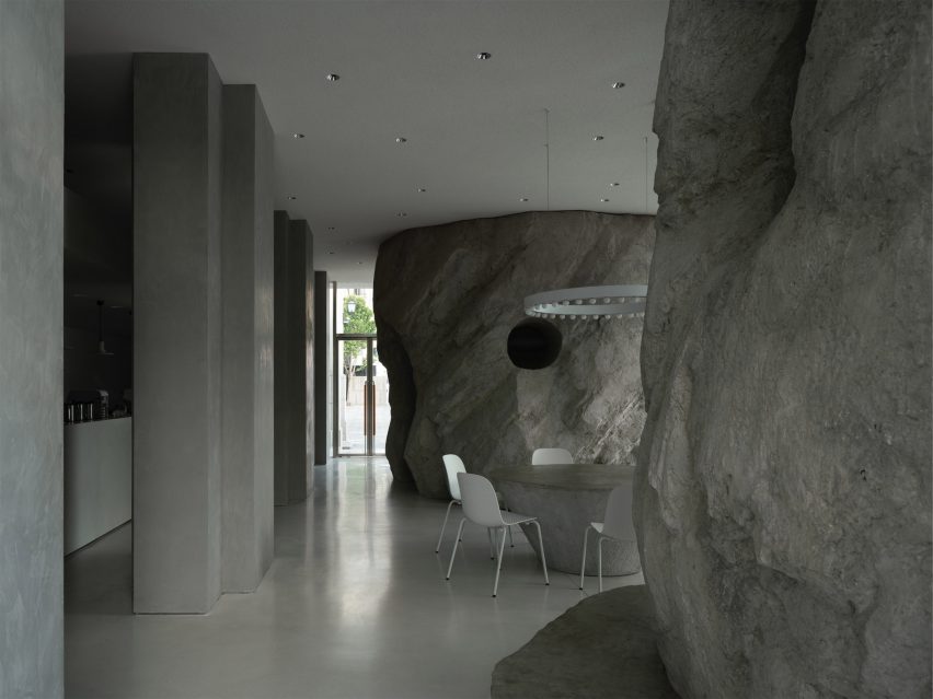 Interior of Zolaism Café in Aranya designed by B.L.U.E. Architecture Studio