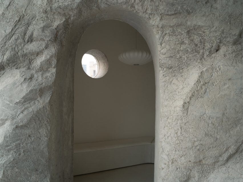 Interior of Zolaism Café in Aranya designed by B.L.U.E. Architecture Studio