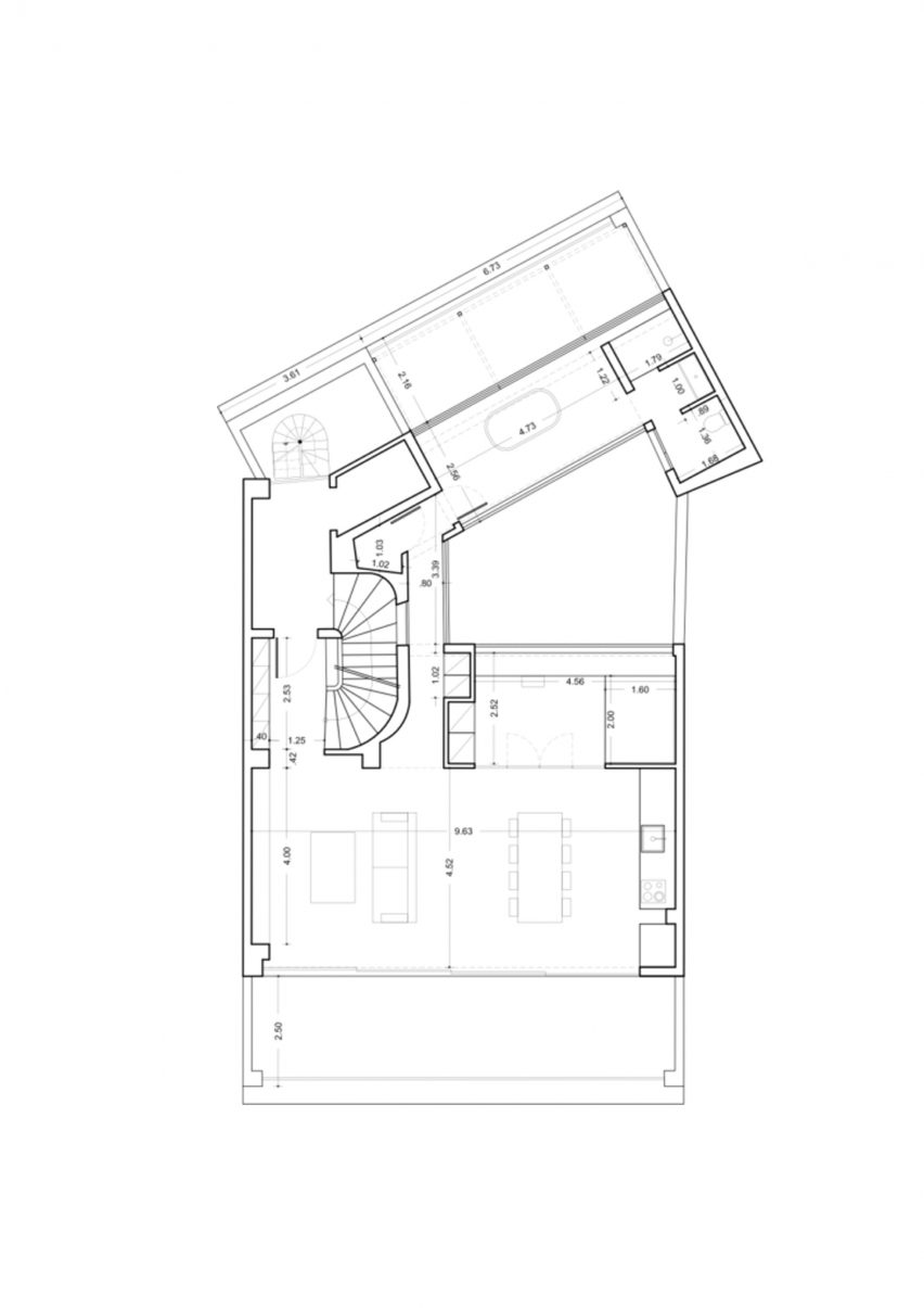 Plan of the fifth floor penthouse at 10AM Lofts Athens