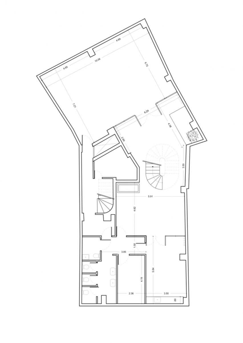 Plan of the basement event space at 10AM Lofts Athens