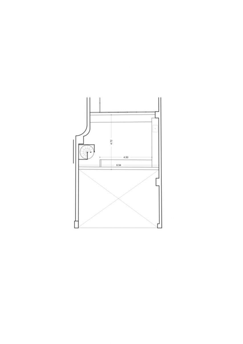 Plan of the mezzanine in the event space at 10AM Lofts Athens