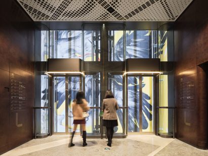Visitors inside the 1,000 Trees shopping centre