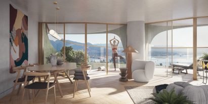 Render of apartment at 1700 Alberni by Heatherwick Studio