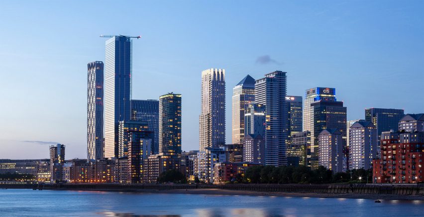 Canary Wharf skyline with Cuba Street