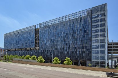 A photograph of the Lindberg Station parking Deck, Minneapolis Airport
