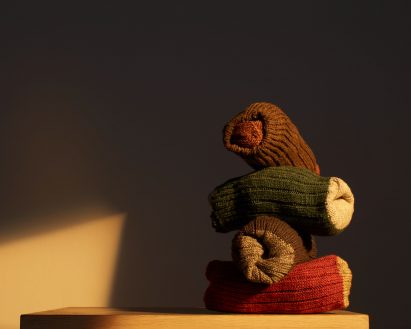 A photograph of colourful socks by Japanese brand Nishiguchi Kutsushita
