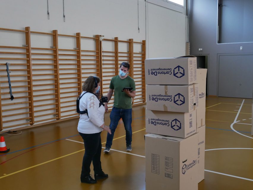 A woman testing Biped.ai