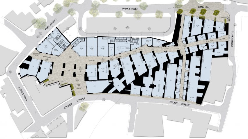 Site plan of London's Borough Yards by SPPARC