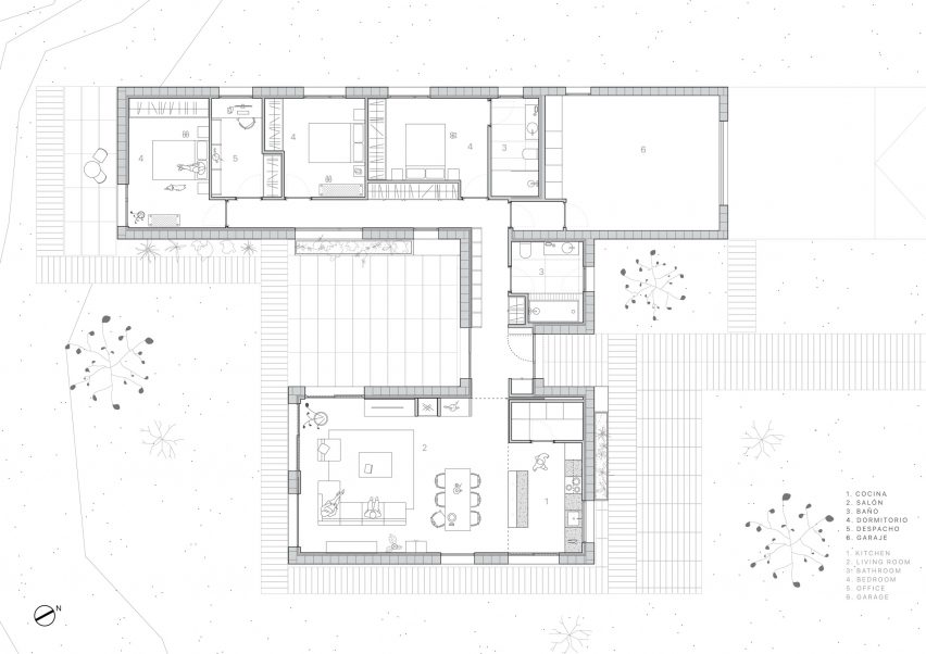 Floor plan of Casa Banlusa by Sara Acebes Anta