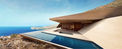 Render of underground house in Crete