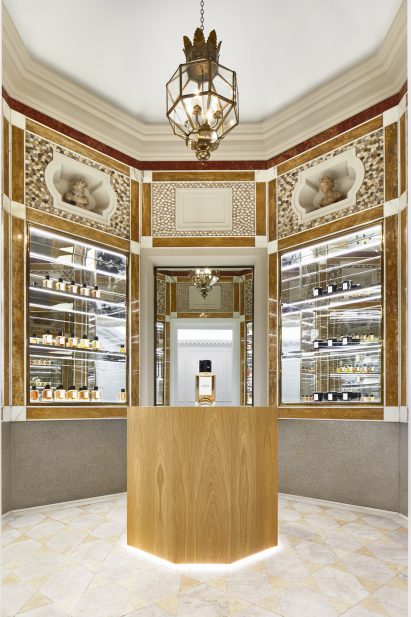 Hexagonal-shaped room at the Celine New Bond Street store