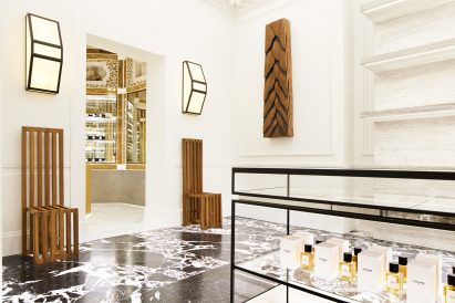 Image of the fragrance area at the Celine store