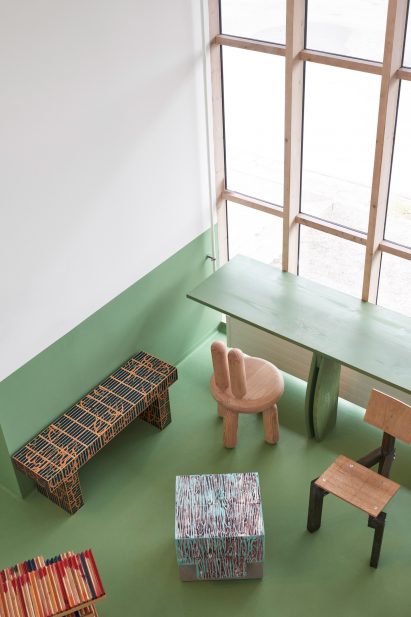 View from above of chairs at Connie-Connie