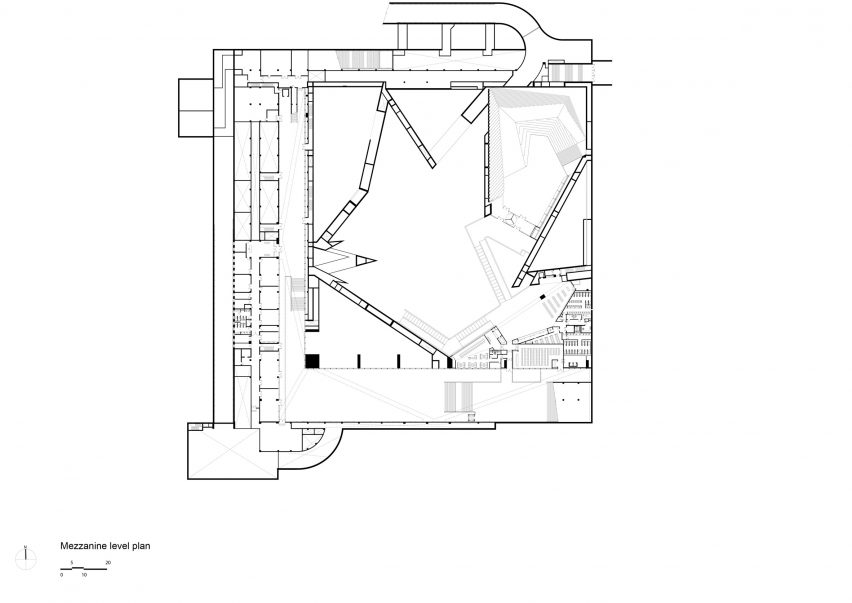 Mezzanine plan of Datong Art Museum by Foster + Partners