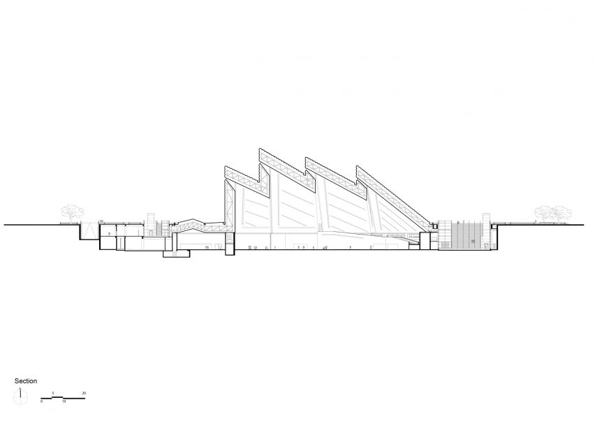 Section of Datong Art Museum by Foster + Partners