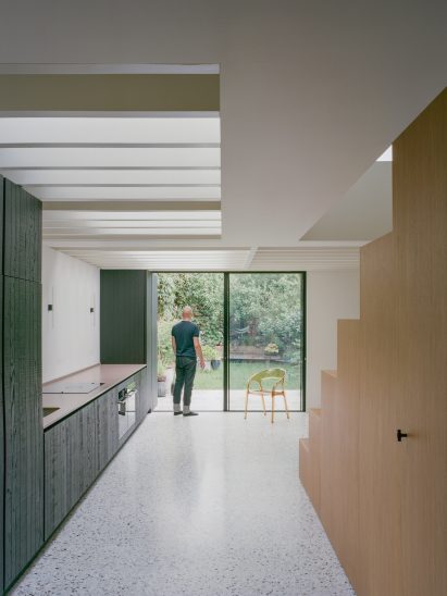 View to garden in Farleigh Road renovation and extension by Paolo Cossu Architects