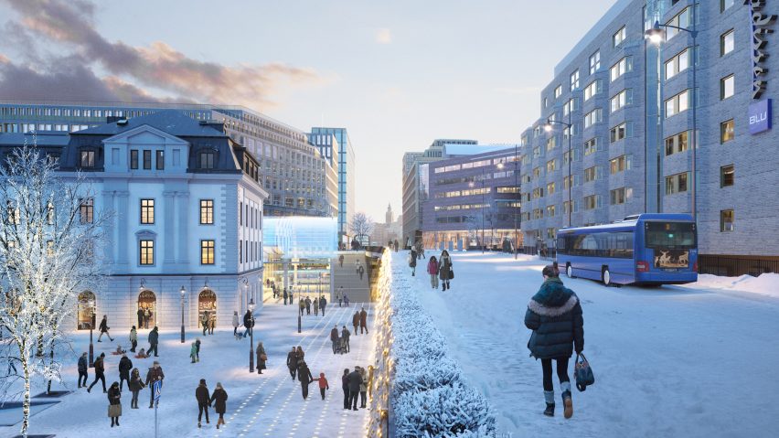 Extended station hall in Stockholm Central Station redevelopment by Foster + Partners and Marge Arkitekter