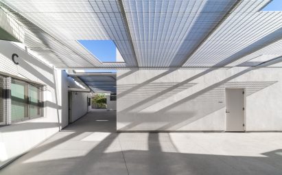 Stucco school building