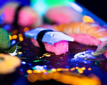 Glow-in-the-dark nigiri by Bompas & Parr