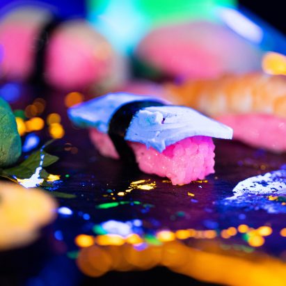 Glow-in-the-dark nigiri by Bompas & Parr