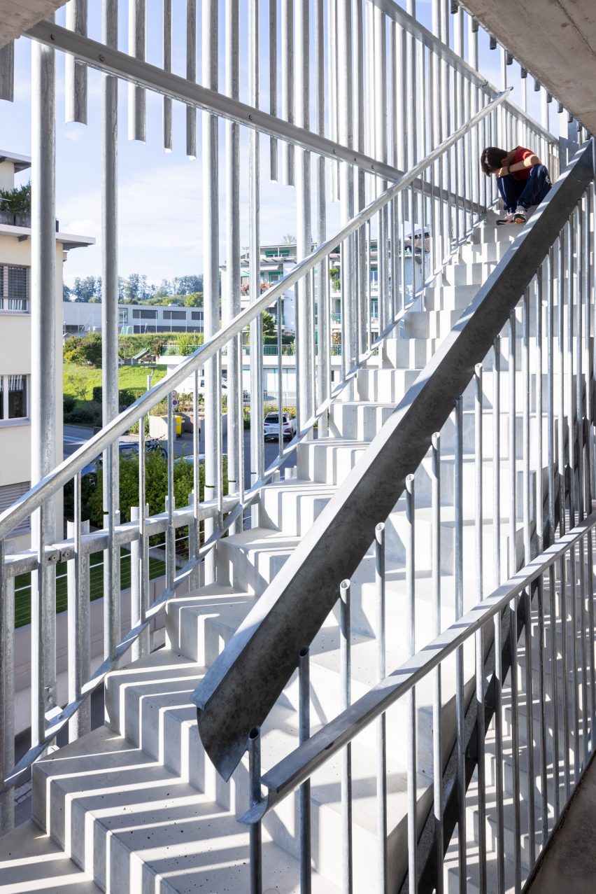 Weggishof is a modular mixed-use building that was designed by HHF Architects