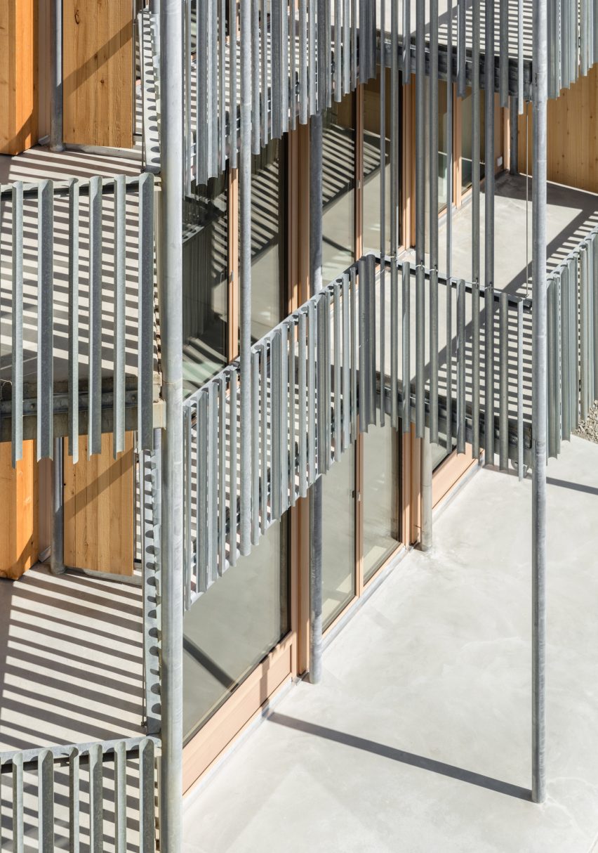 Weggishof is a modular mixed-use building that was designed by HHF Architects