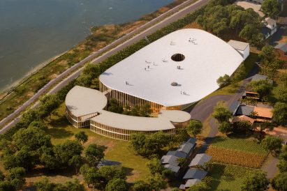 Aerial render of Hida Takayama University