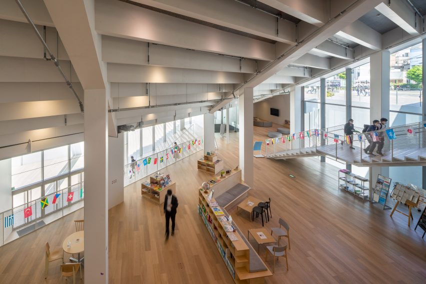 Inside of Hisao & Hiroko Taki Plaza by Kengo Kuma & Associates