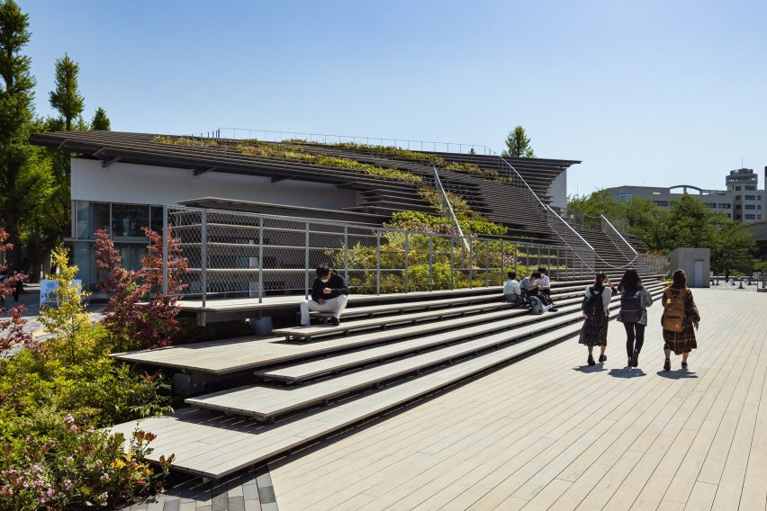 Exterior of Hisao & Hiroko Taki Plaza by Kengo Kuma & Associates