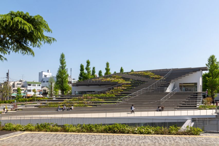 Exterior of Hisao & Hiroko Taki Plaza by Kengo Kuma & Associates