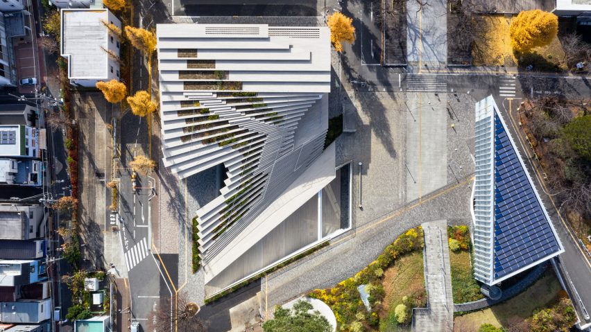 Aerial view of Hisao & Hiroko Taki Plaza