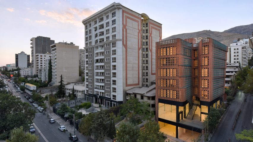 Hooba Design Group wraps Tehran office building in a brick-clad “second skin”