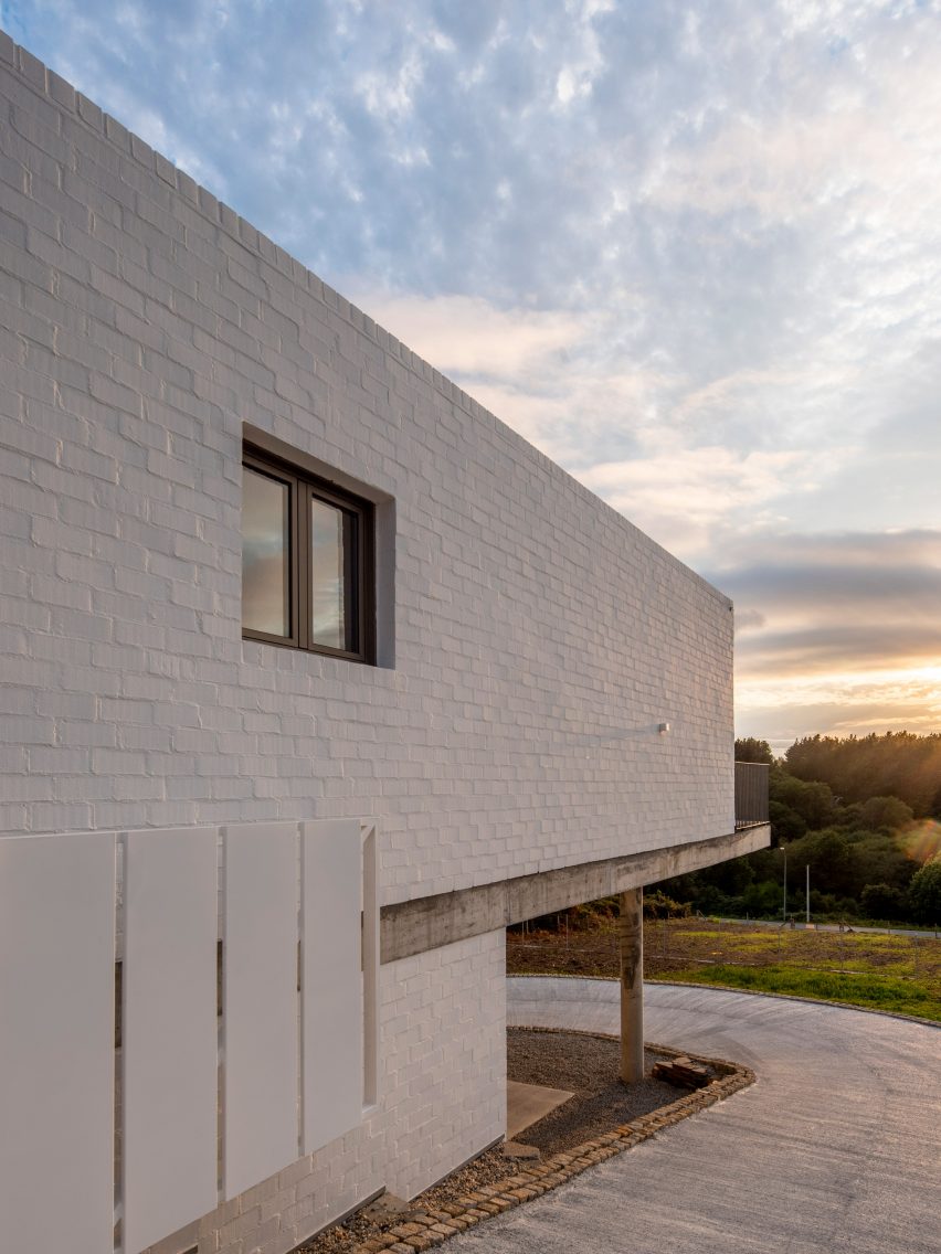 White-painted brick