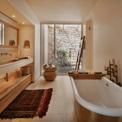 Hotel bathroom by Plesnser Architects