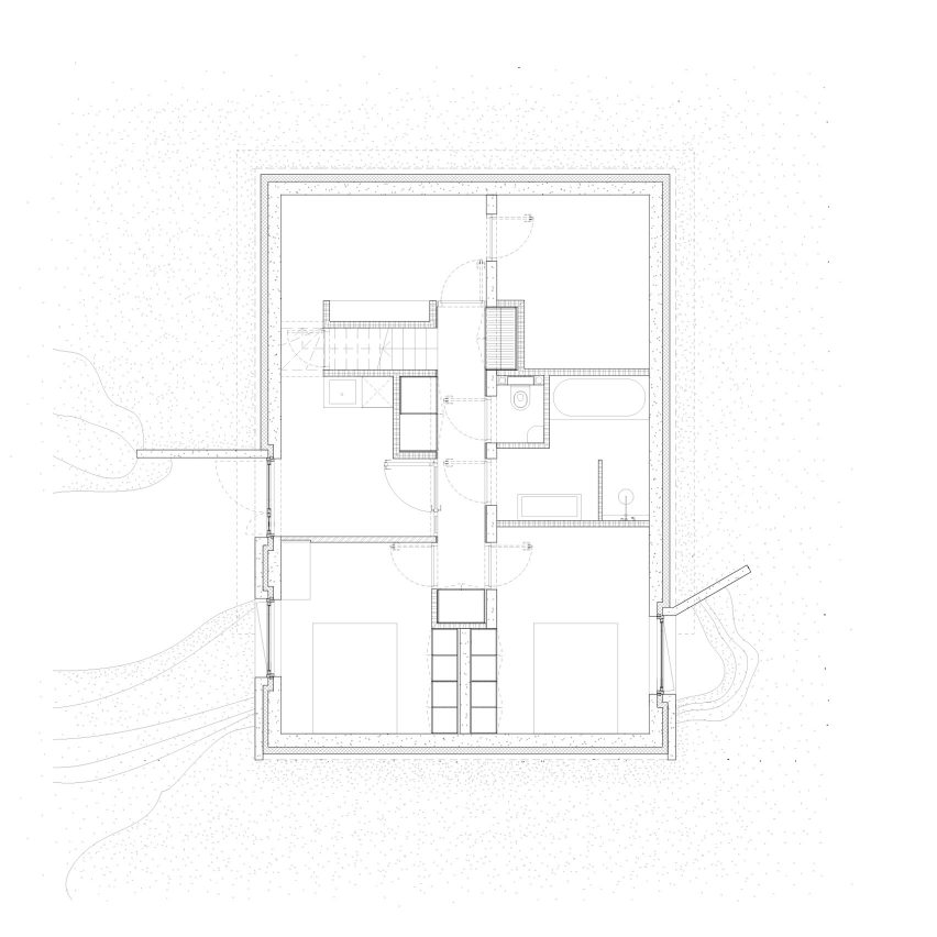 Floor plan of House in the Dunes by Unknown Architects