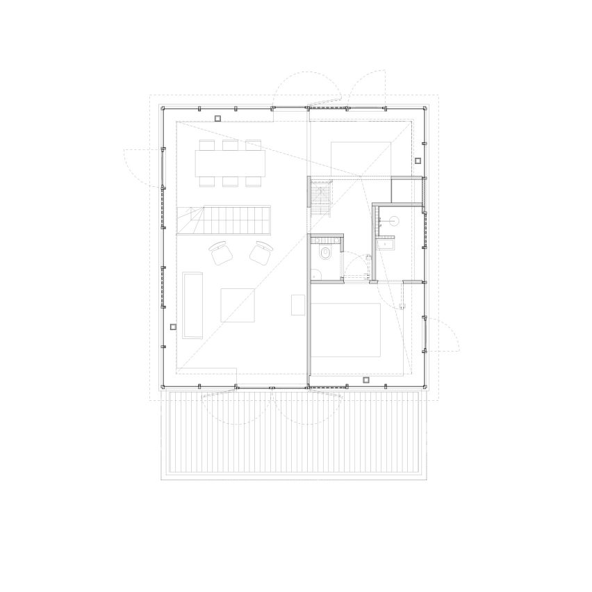 Floor plan of House in the Dunes by Unknown Architects