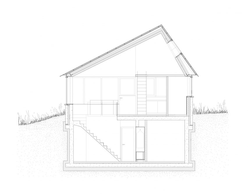 Section of House in the Dunes by Unknown Architects